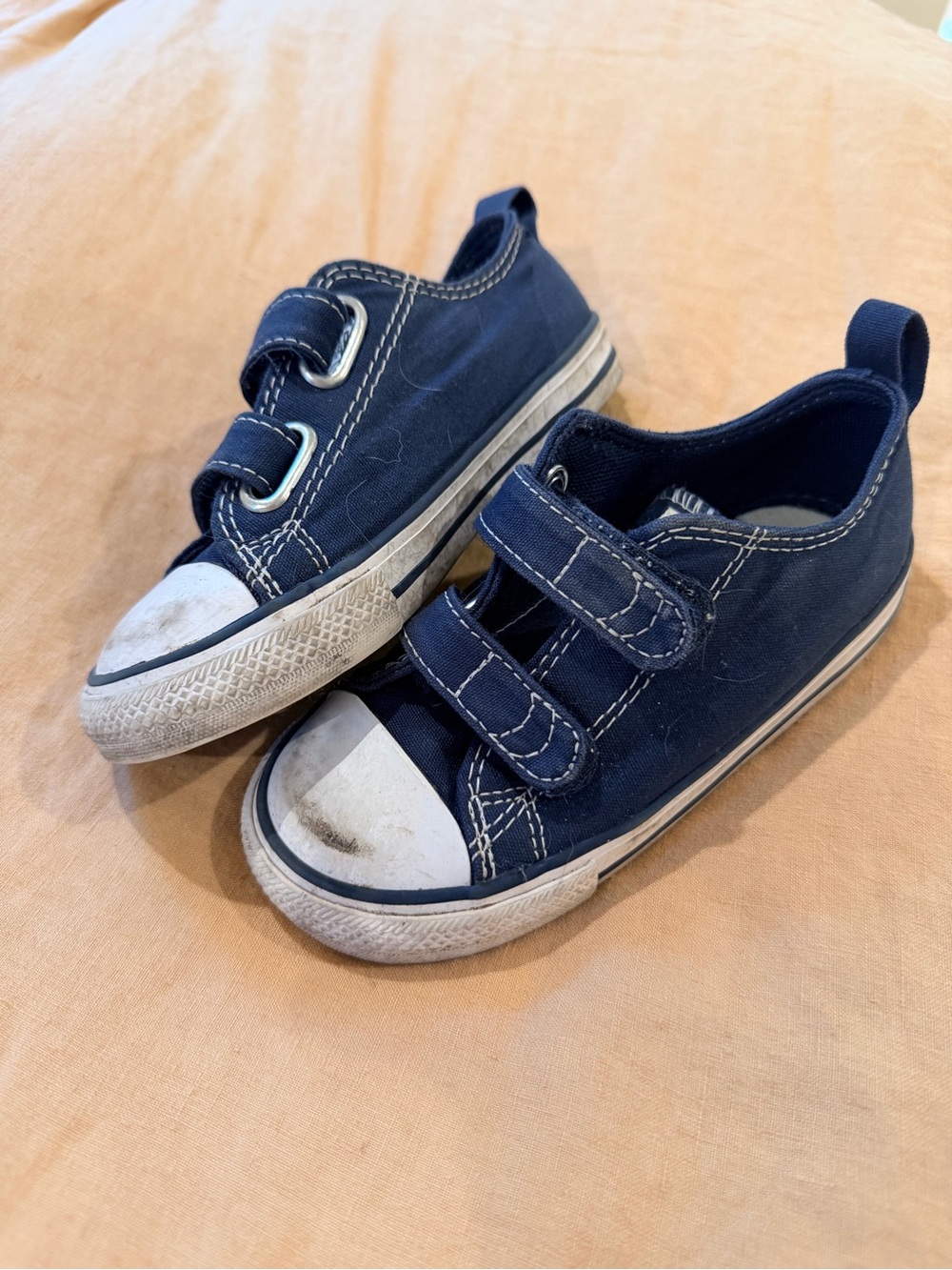 Toddler Navy Canvas Converse Velcro Sneakers